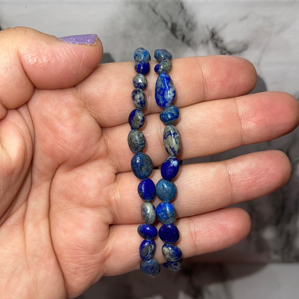 Lapis Lazuli Chip Bracelet, Lapis Lazuli Crystal Bracelet